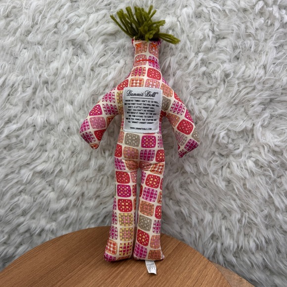 Dammit Doll Stress Relief Toy Fabric Whimsical Patchwork Fun 13" - Picture 1 of 7